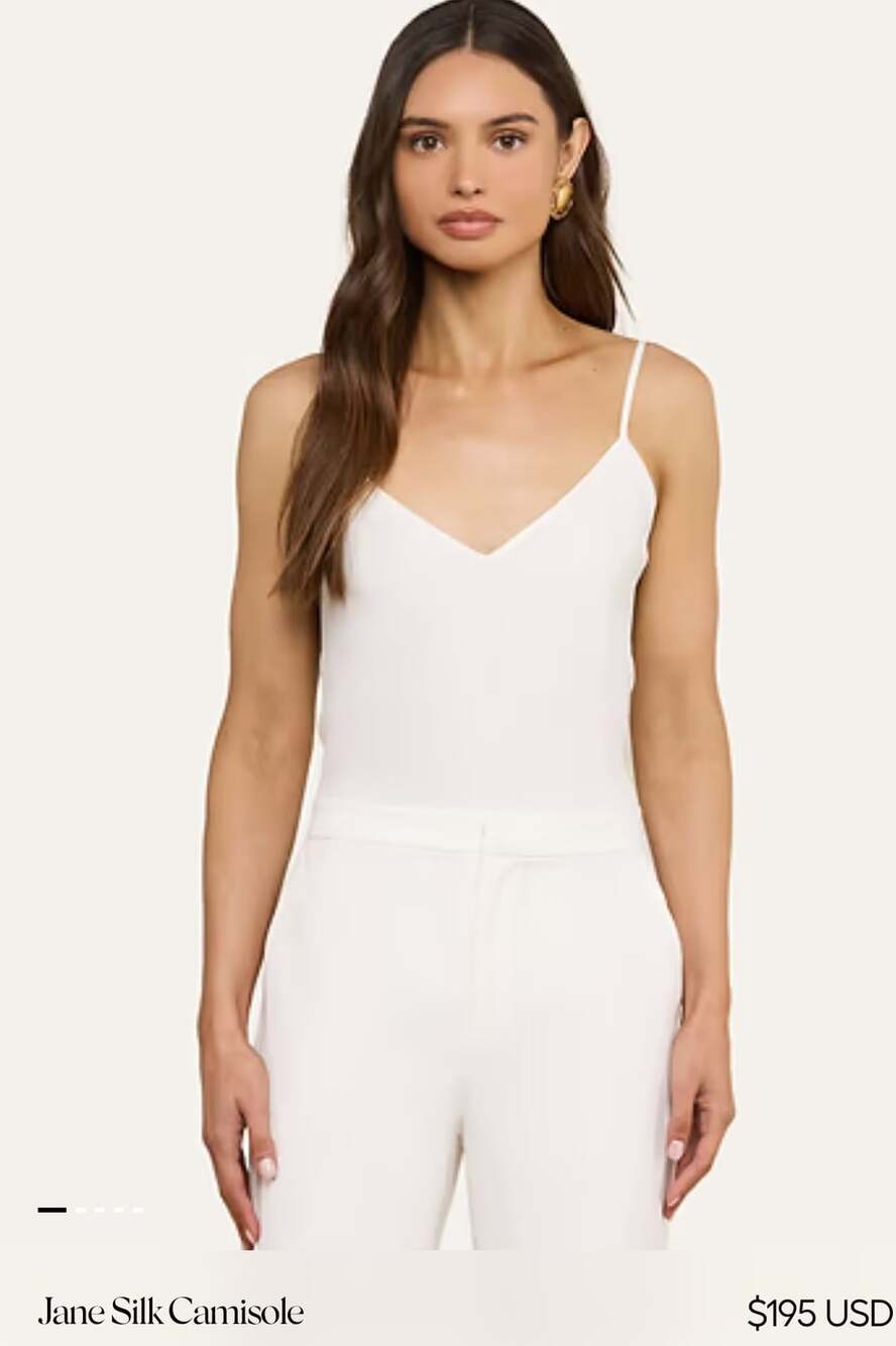 L'Agence Jane Silk Camisole Size S Ivory White V-Neck